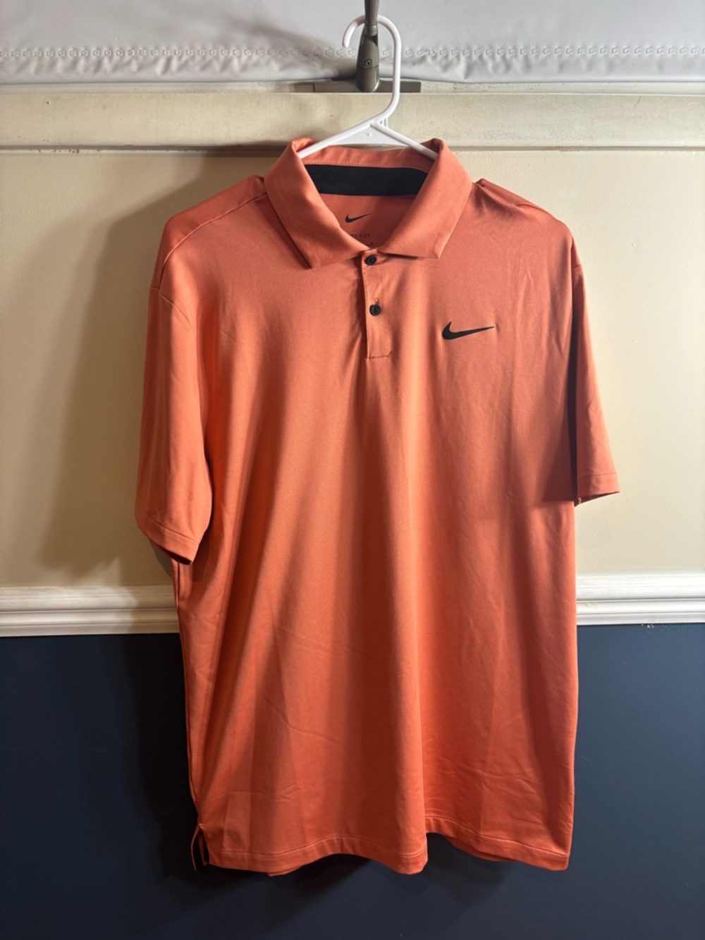 Nike Coral Short Sleeve Polo with Black Swoosh, Men’s Size Medium